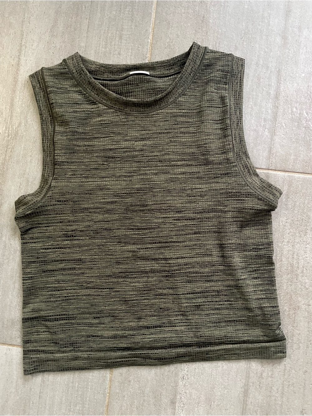 Athleta Olive Ribbed Sleeveless Tank